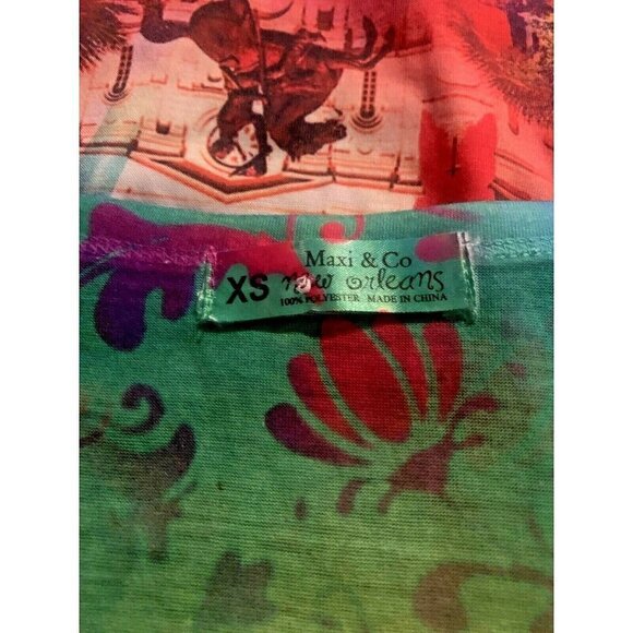 Maxi & Co Womens New Orleans French Quarter Sequin Shirt Size XS Multicolor Cap - Picture 9 of 10